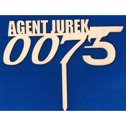 Topper  urodzinowy  Agent Jurek 75   /   wys: 19cm  x  szer : 25cm